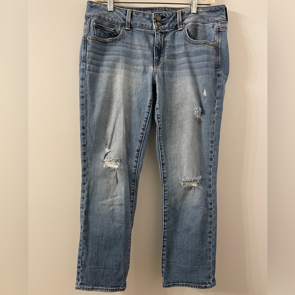 American Eagle Artist Crop Distressed Jeans, Women’s Size 10